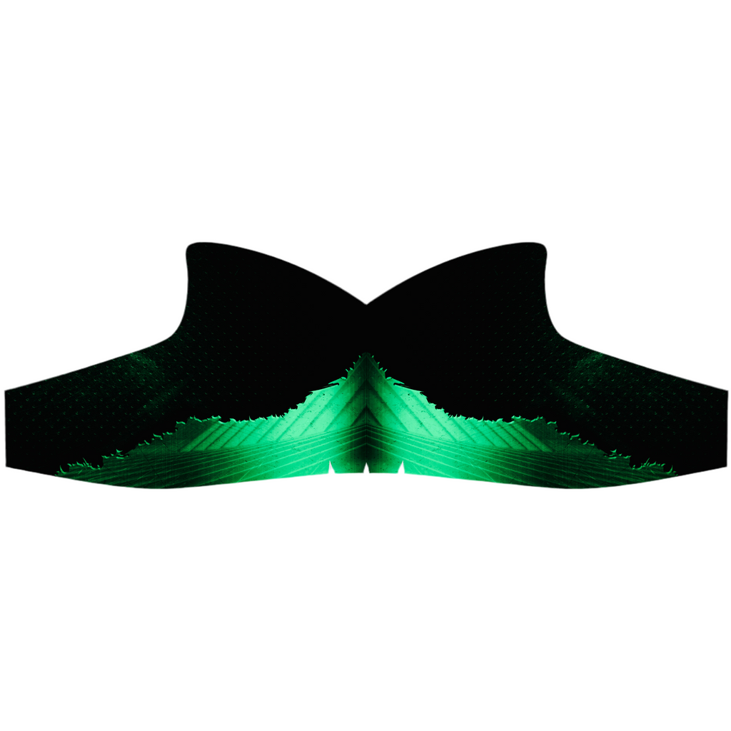 Green Mode skate skin design, black with a neon green glow