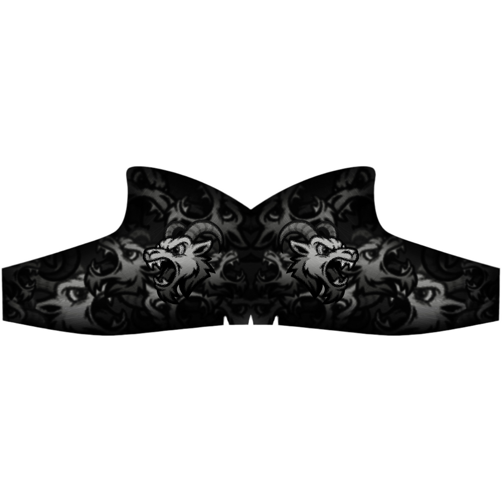 Black Goat skate skin design, black with a dark grey pattern