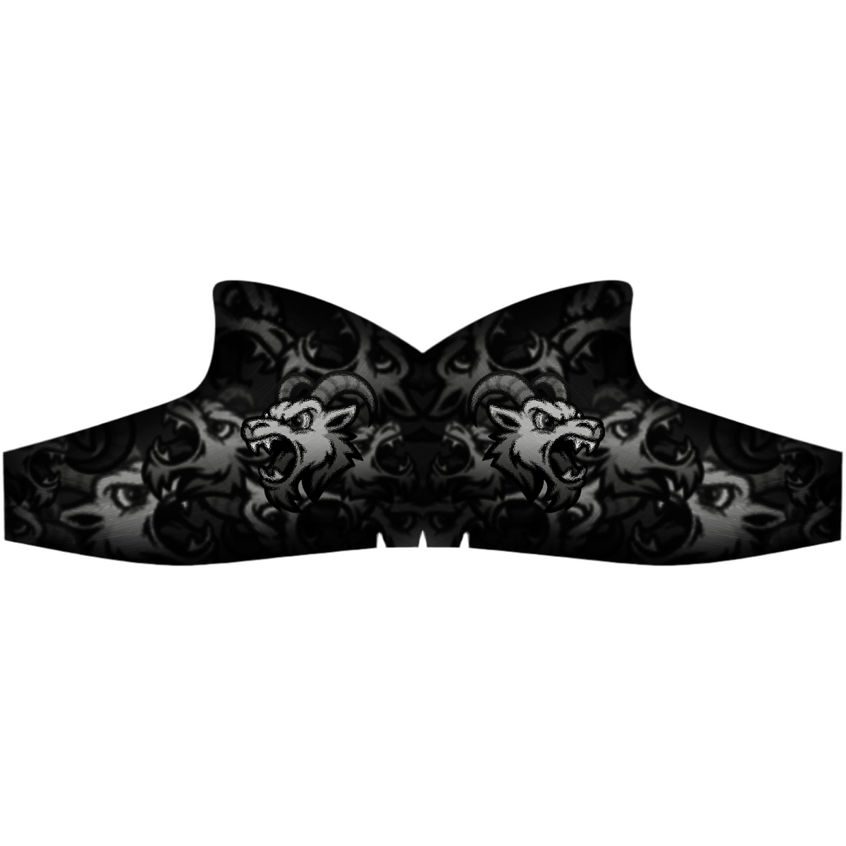 Black Goat skate skin design, black with a dark grey pattern