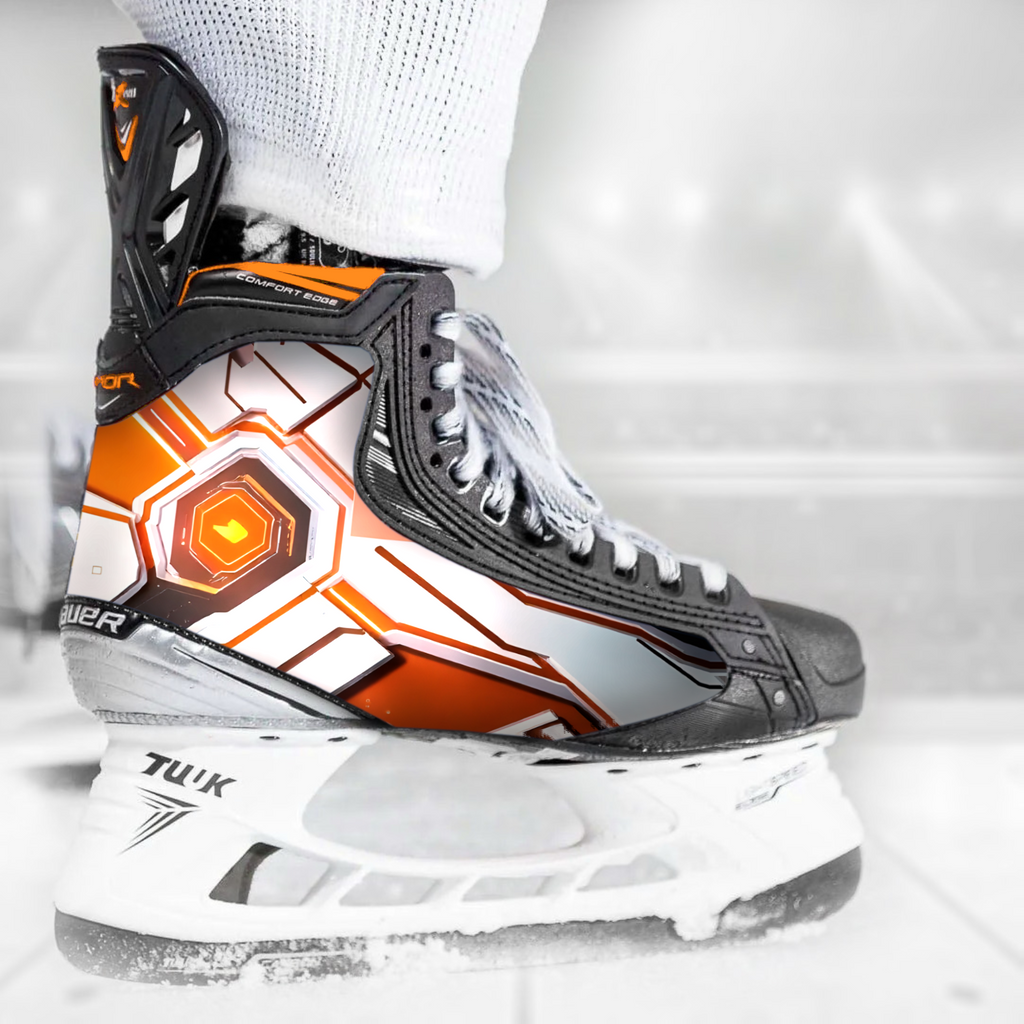 ASIMO skate skin on a Bauer hockey skate