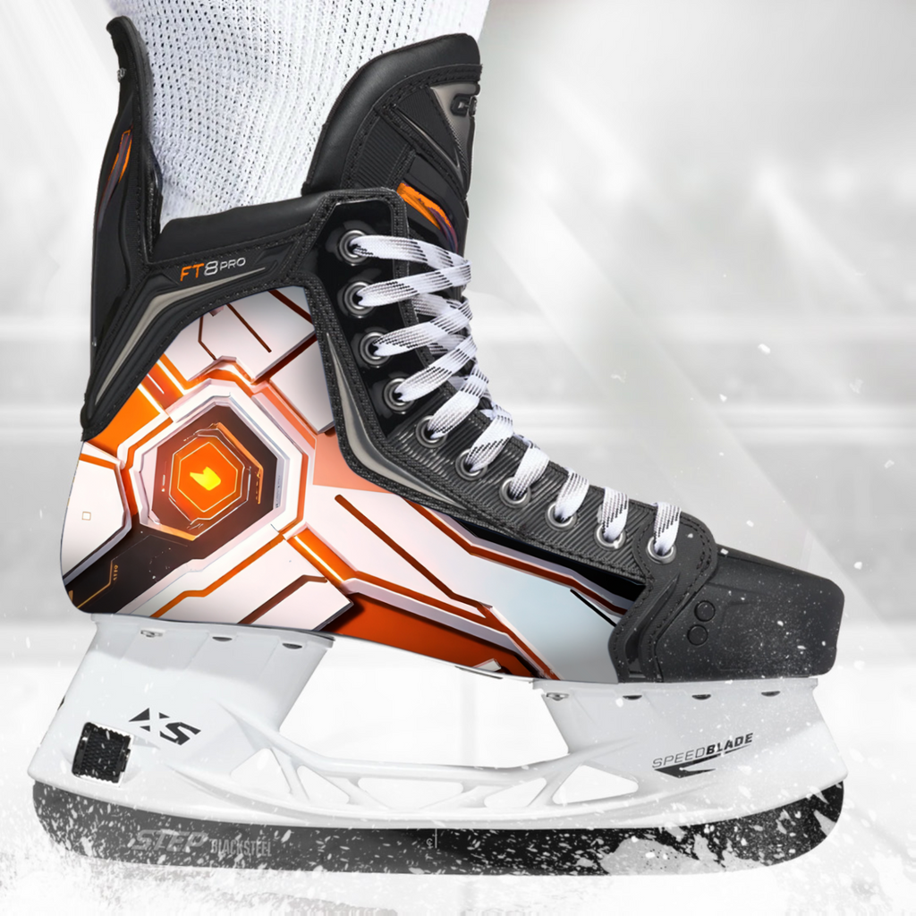 ASIMO skate skin on a CCM hockey skate