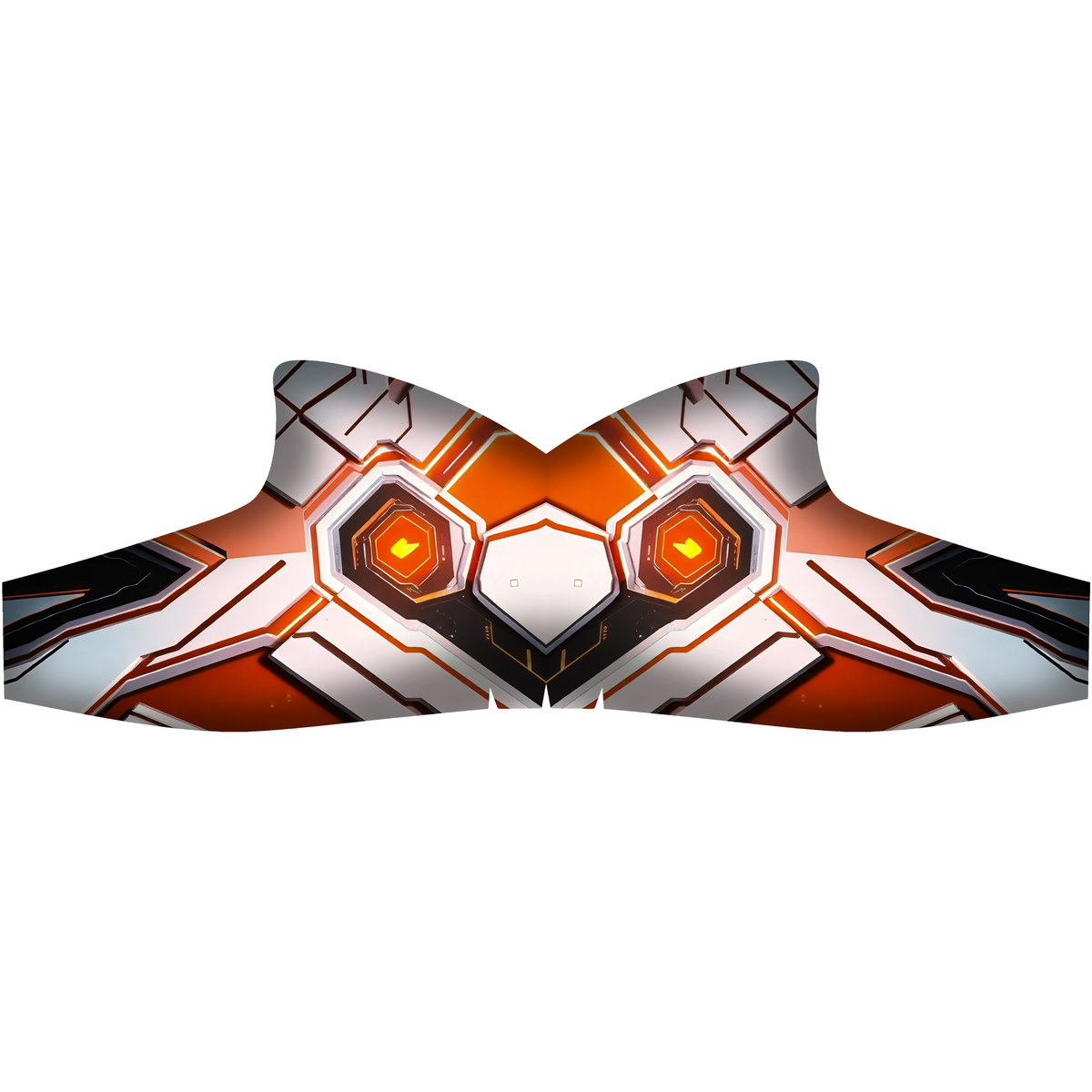 ASIMO skate skin design, orange, white and grey armor pattern