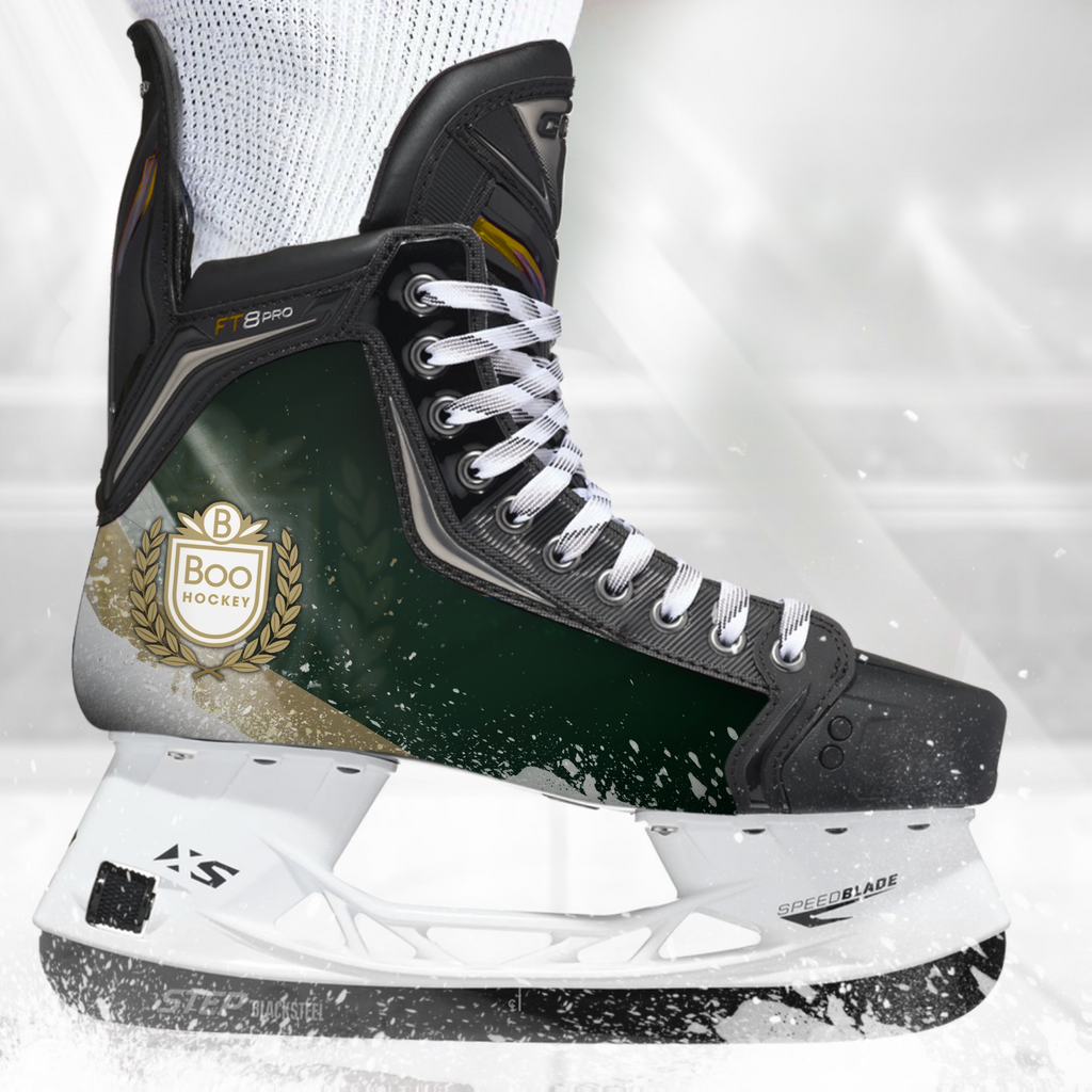 Boo Hockey skate skin on a CCM hockey skate