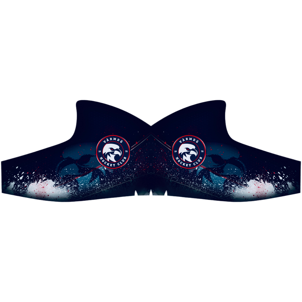 Skin-design för Värmdö Hockey i mörkblått med vit klubblogga