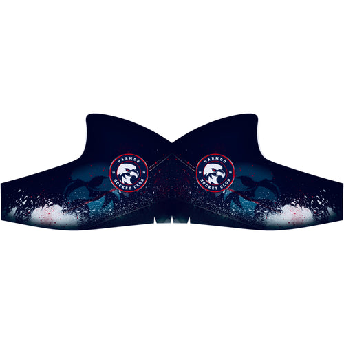 Värmdö Hockey skate skin design in dark navy with the white club logo
