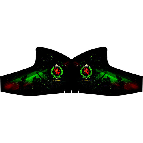 IF Lejonet skate skin design in black, green and red with the lion club crest